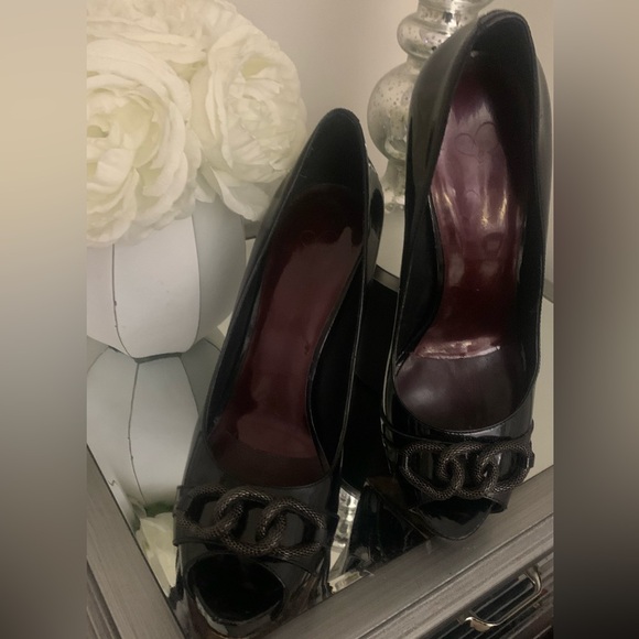 Jessica Simpson patent leather shoe with peep toe sz 10 - Picture 8 of 8